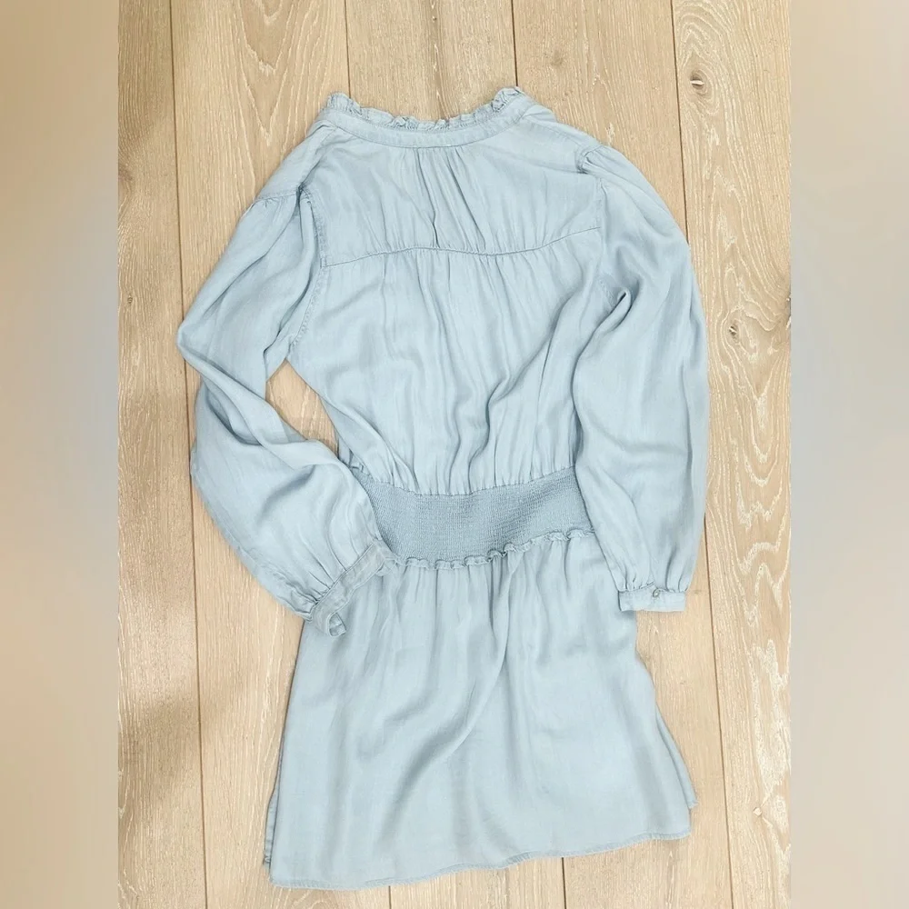 Rails Shawna Smocked Waist Chambray Minidress- size M